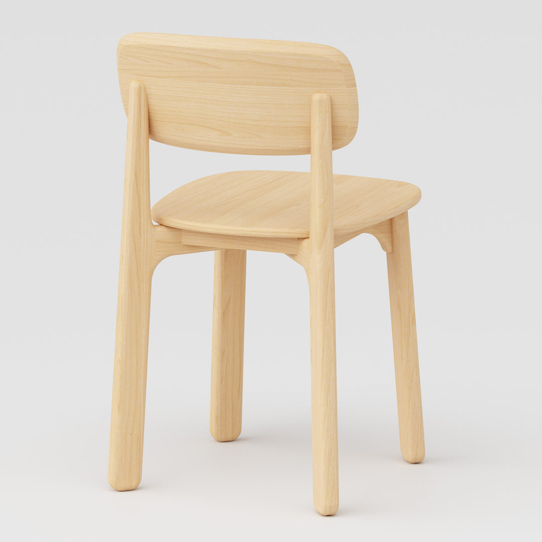 Scandinavian beech wood dining chair poppy detail 11.