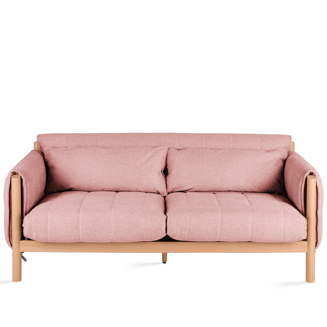 Scandinavian beech wood fabric 2 seater sofa hilda detail 2.