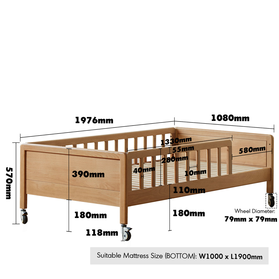 Scandinavian beech wood kids bunk bed with trundle cubble color swatches.