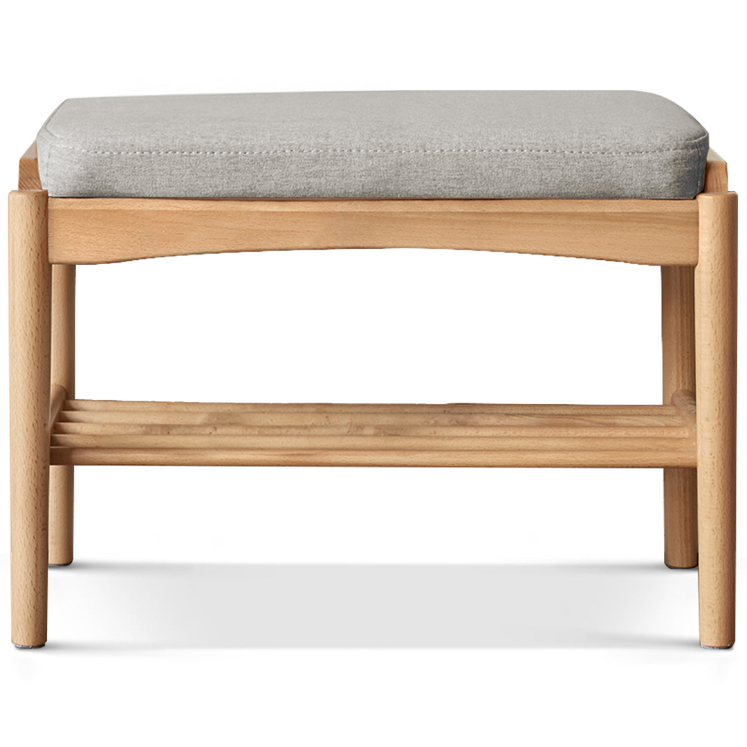 Scandinavian beech wood mixed weave fabric bench step detail 4.