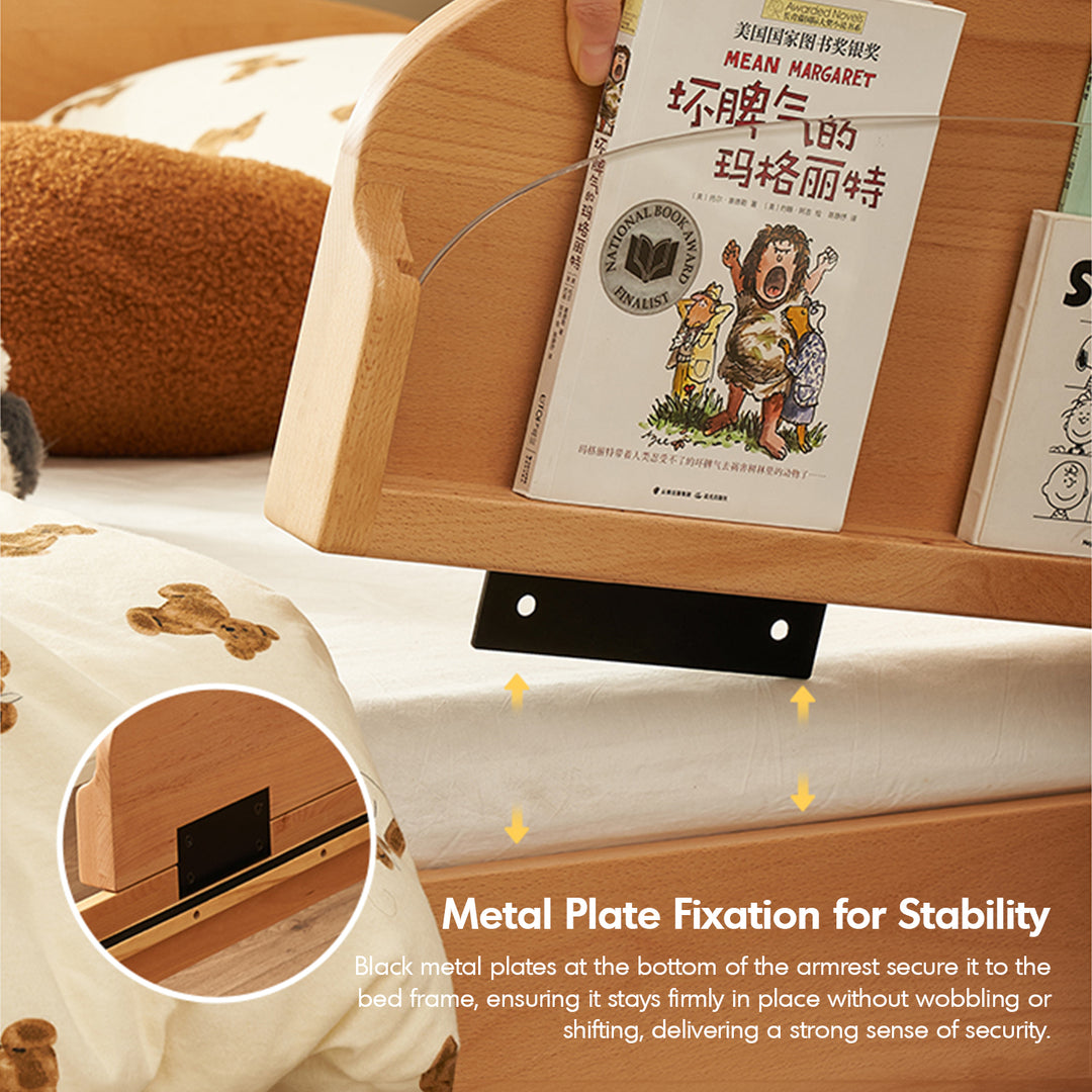 Scandinavian beech wood cat scratch resistant fabric leather kids bed nestle environmental situation.