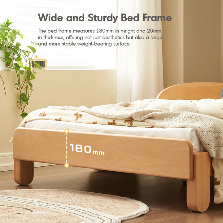 Scandinavian beech wood cat scratch resistant fabric leather kids bed nestle conceptual design.
