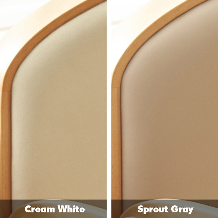 Scandinavian beech wood cat scratch resistant fabric leather kids bed nestle color swatches.