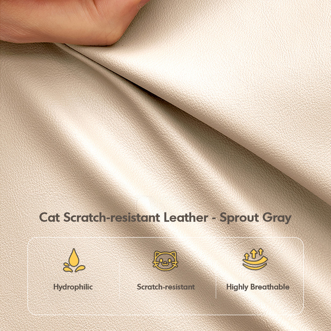 Scandinavian beech wood cat scratch resistant fabric leather kids bed nestle in close up details.