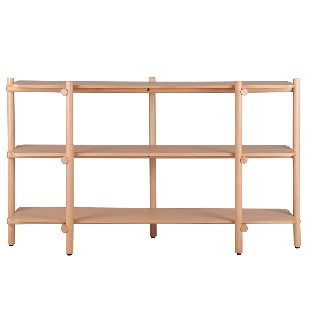 Scandinavian beech wood side display shelf hilda conceptual design.