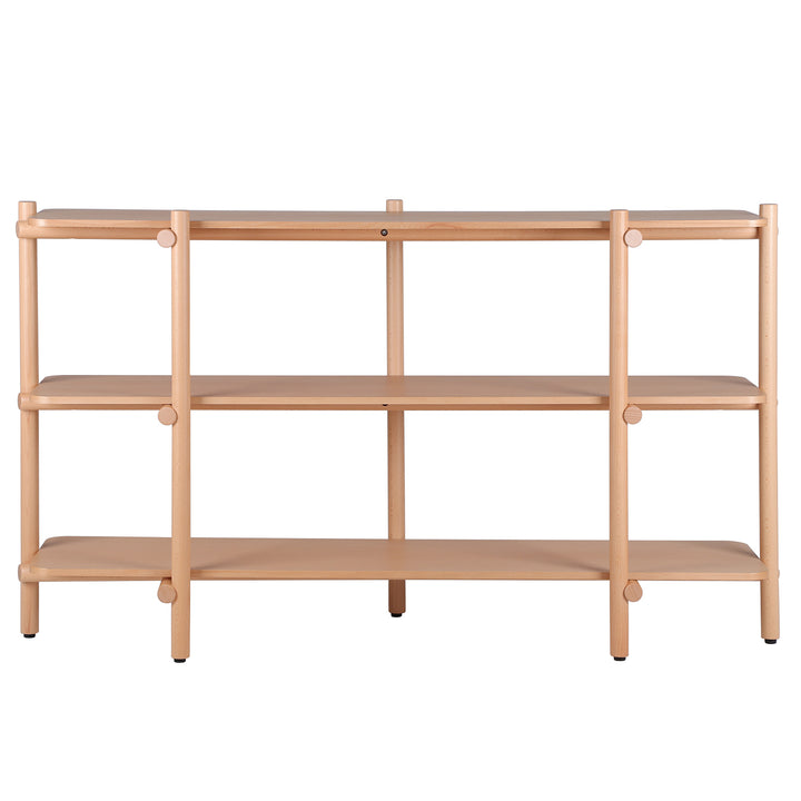 Scandinavian beech wood side display shelf hilda conceptual design.