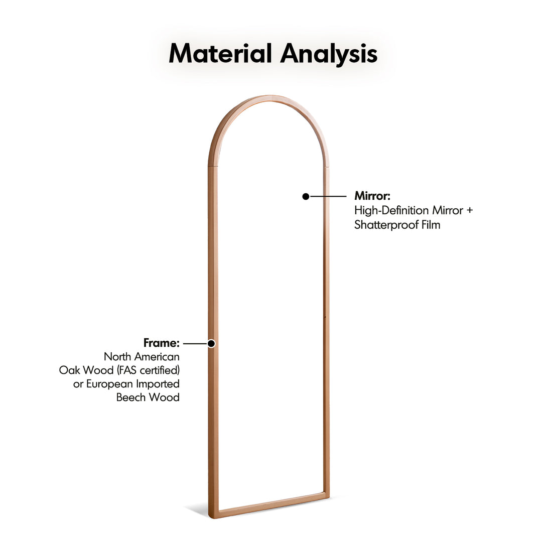 Scandinavian beech wood wall hanging dressing mirror glimmer conceptual design.