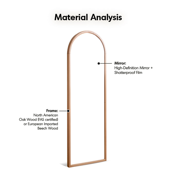 Scandinavian beech wood wall hanging dressing mirror glimmer conceptual design.