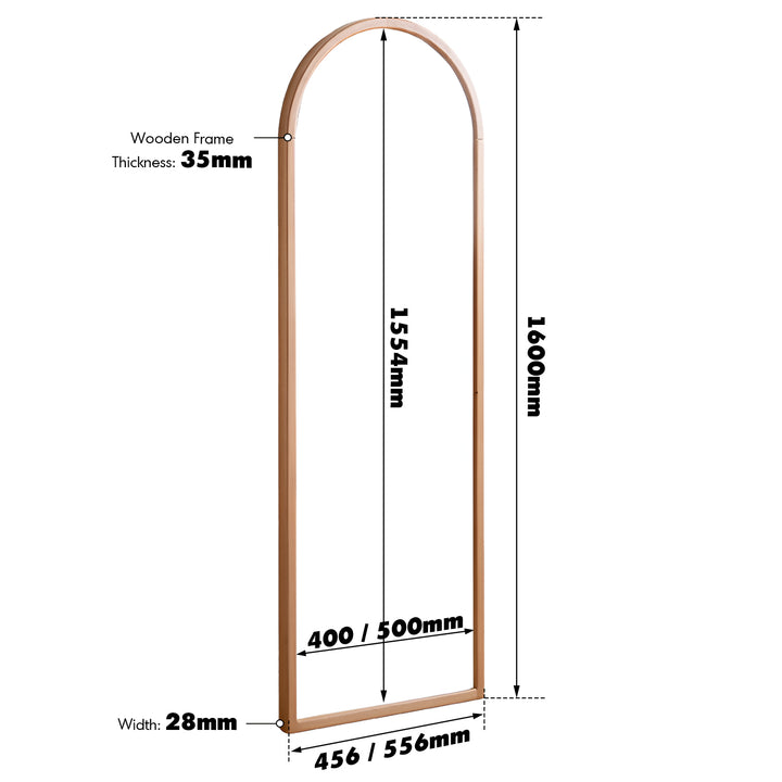 Scandinavian beech wood wall hanging dressing mirror glimmer size charts.