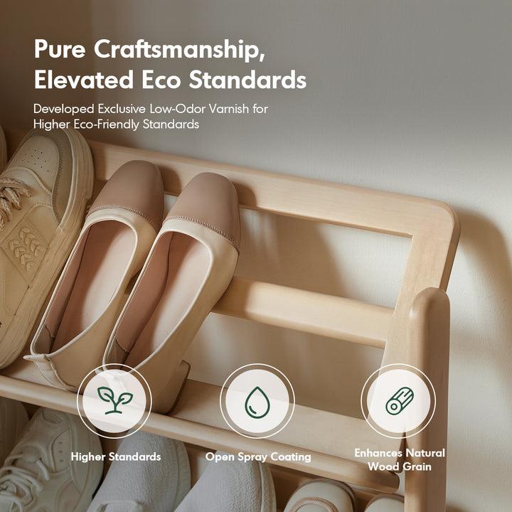 Scandinavian birch wood shoe shelf lina detail 2.