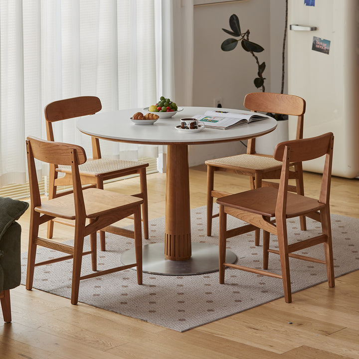 Scandinavian cherry wood dining chair modo in panoramic view.