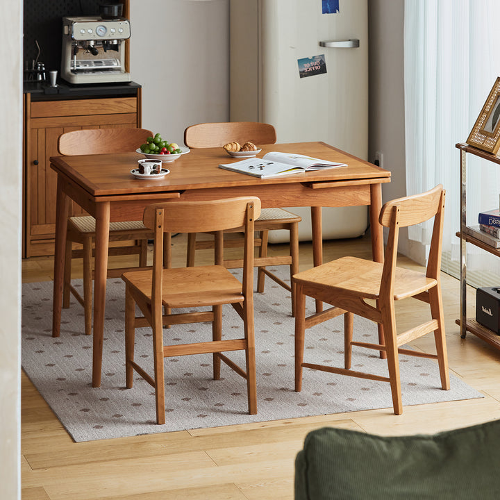 Scandinavian cherry wood dining chair modo in still life.