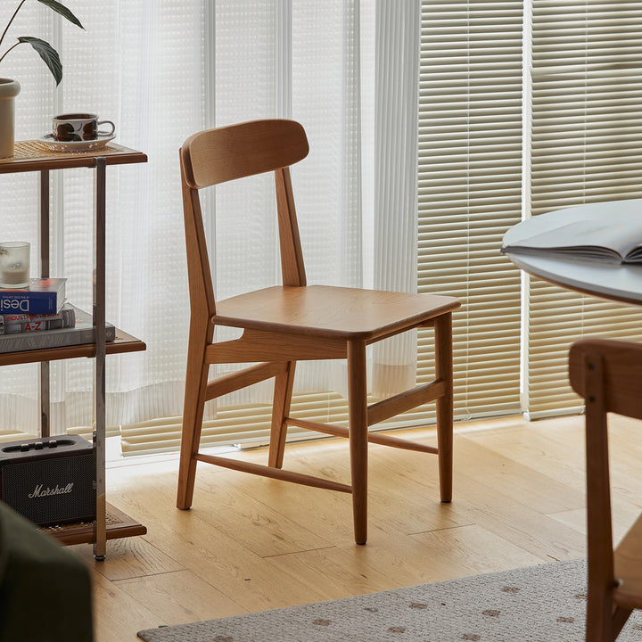 Scandinavian cherry wood dining chair modo material variants.