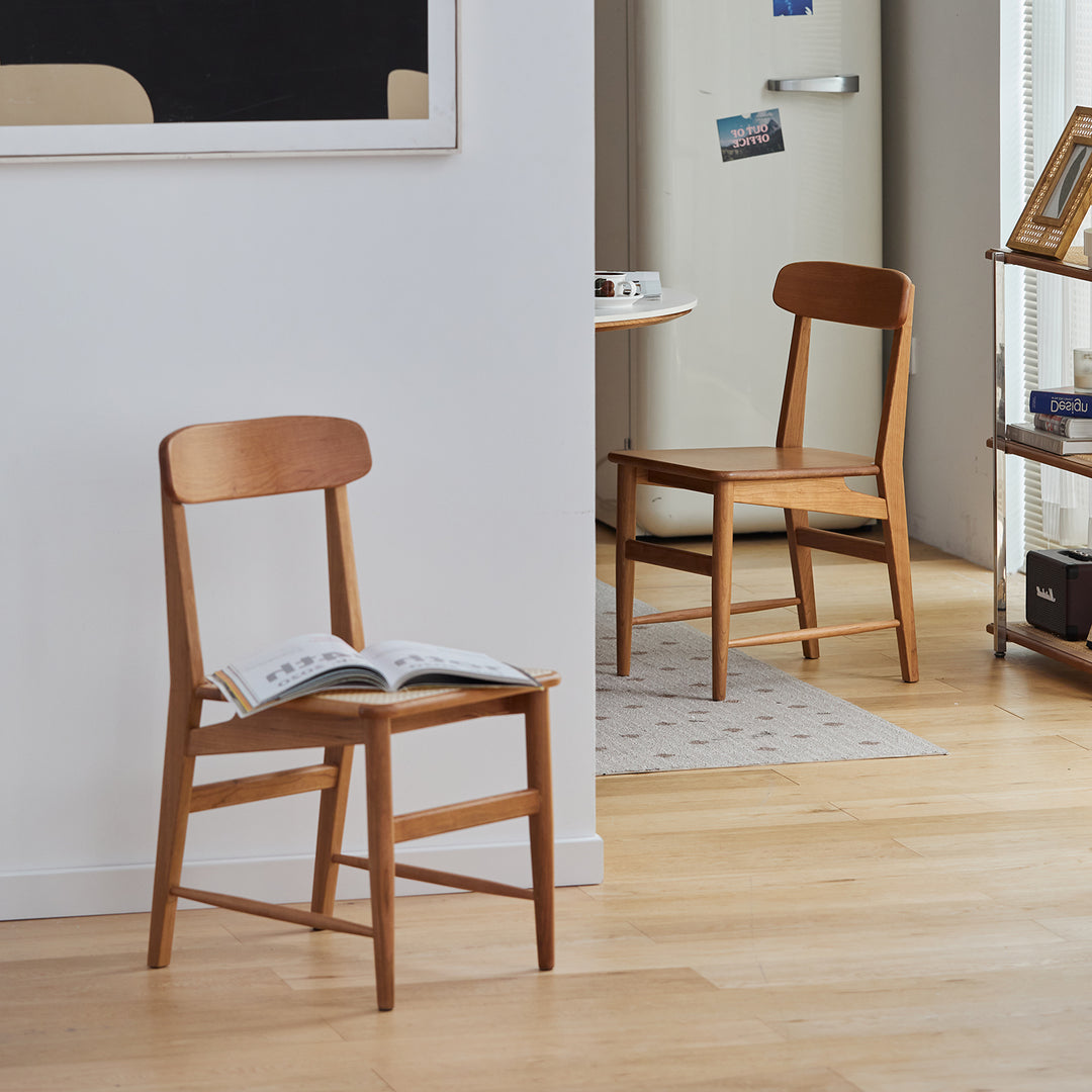Scandinavian cherry wood dining chair modo in details.