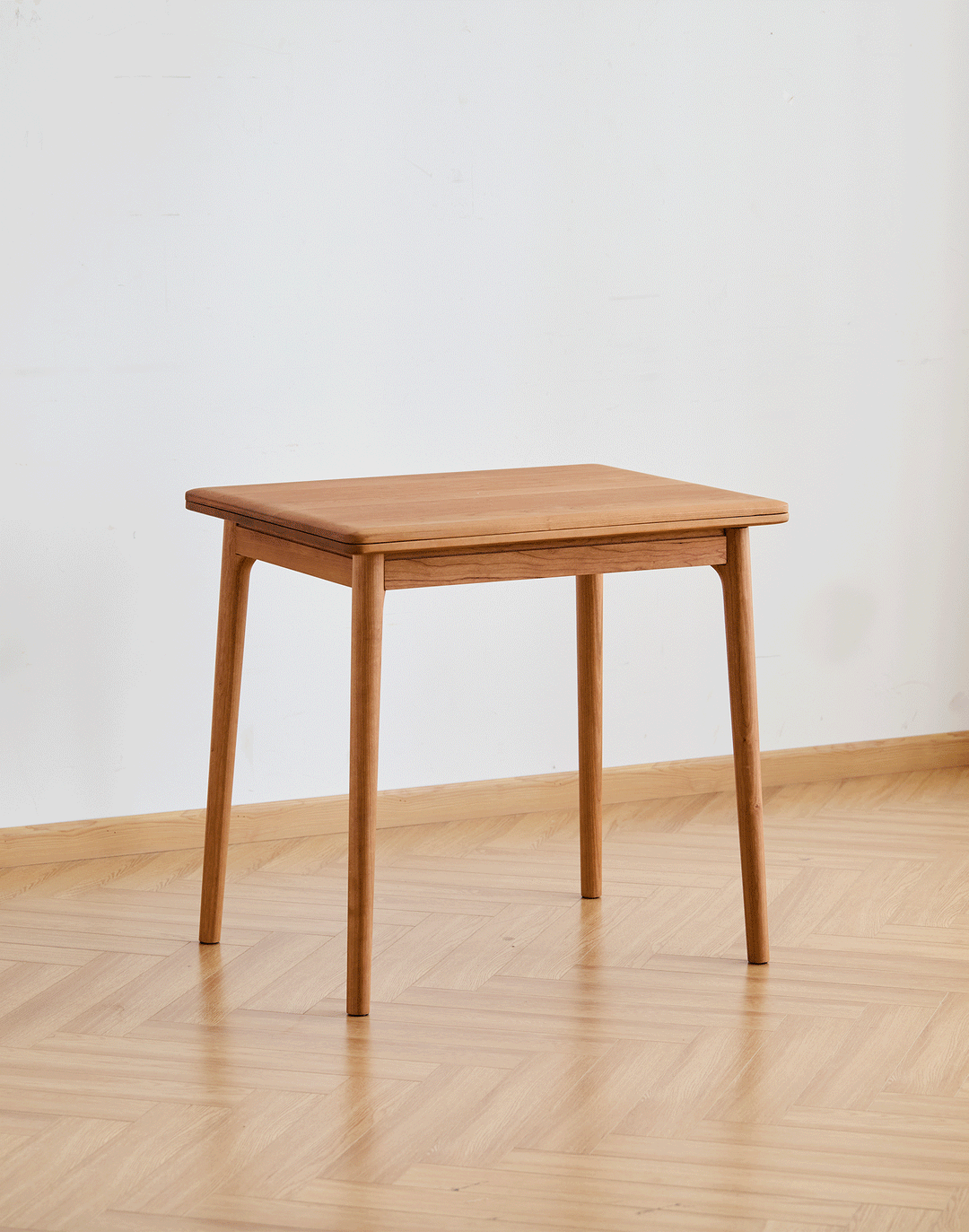 Scandinavian cherry wood dining table forest detail 9.