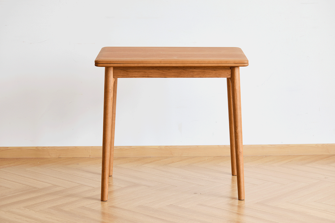 Scandinavian cherry wood dining table forest detail 10.