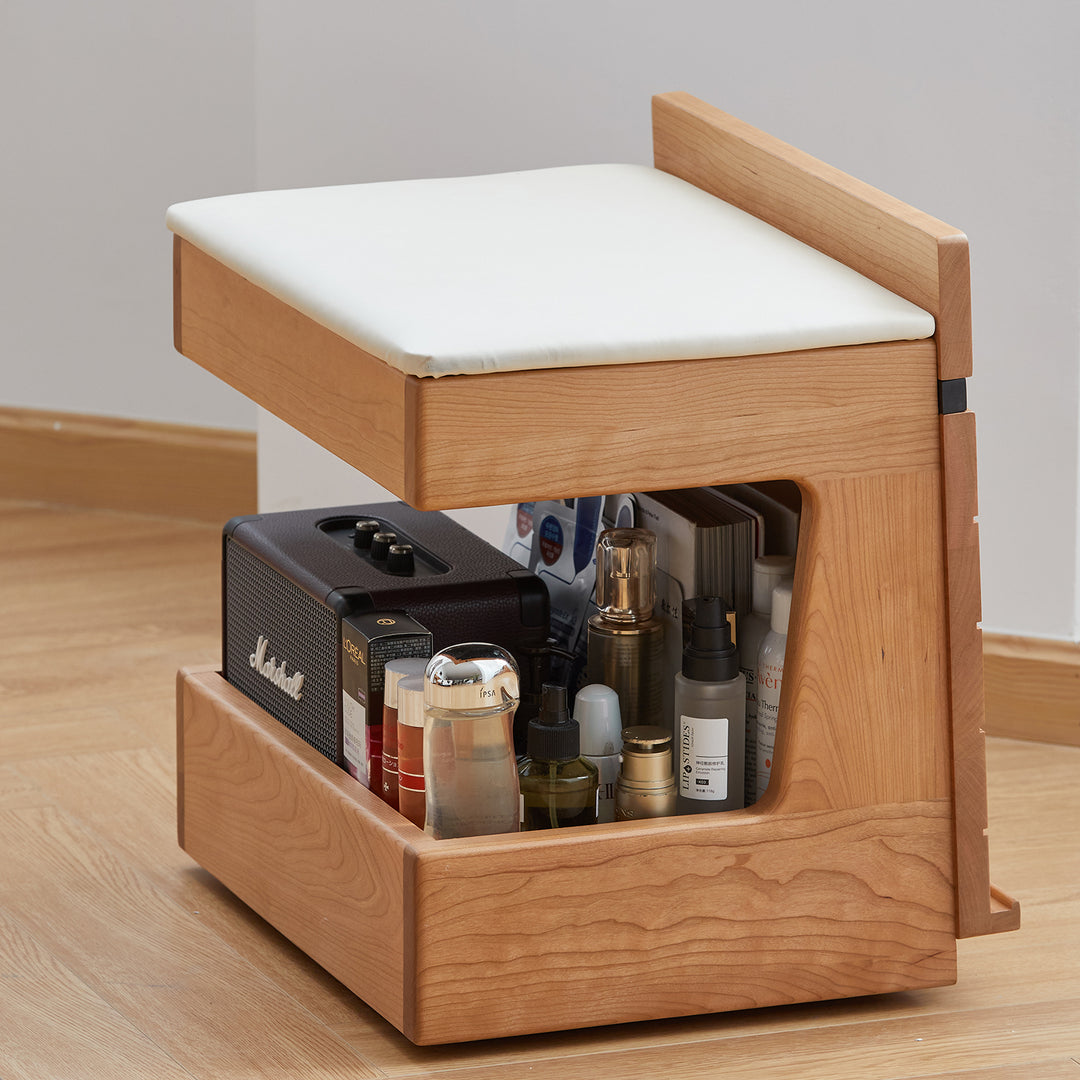 Scandinavian cherry wood dressing table mirror lake situational feels.