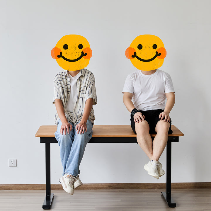 Scandinavian cherry wood electric height adjustable study table kazama detail 5.