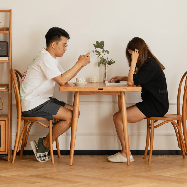 Scandinavian cherry wood extendable round dining table greekn environmental situation.