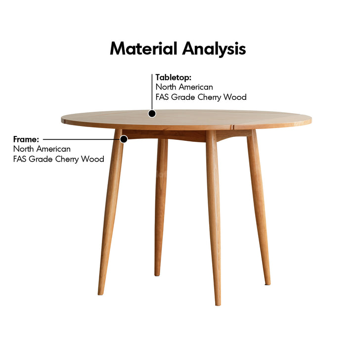 Scandinavian cherry wood extendable round dining table greekn detail 3.
