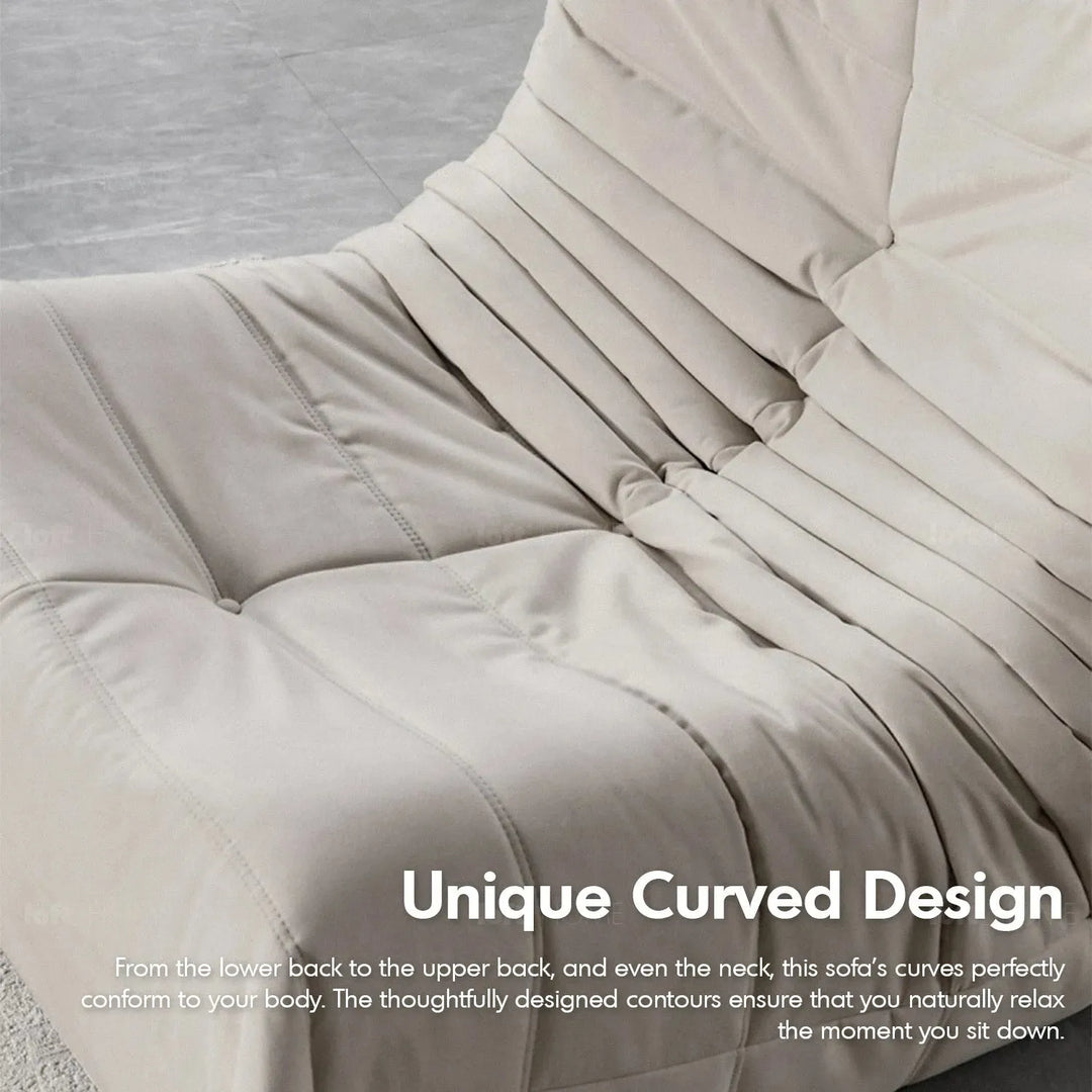 Contemporary fabric modular 2 seater sofa cater in details.