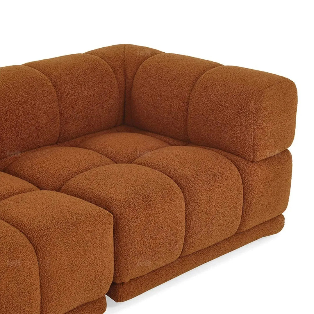 Contemporary teddy fabric modular 4 seater sofa cuboid environmental situation.