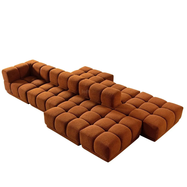 Contemporary teddy fabric modular ottoman cuboid l environmental situation.