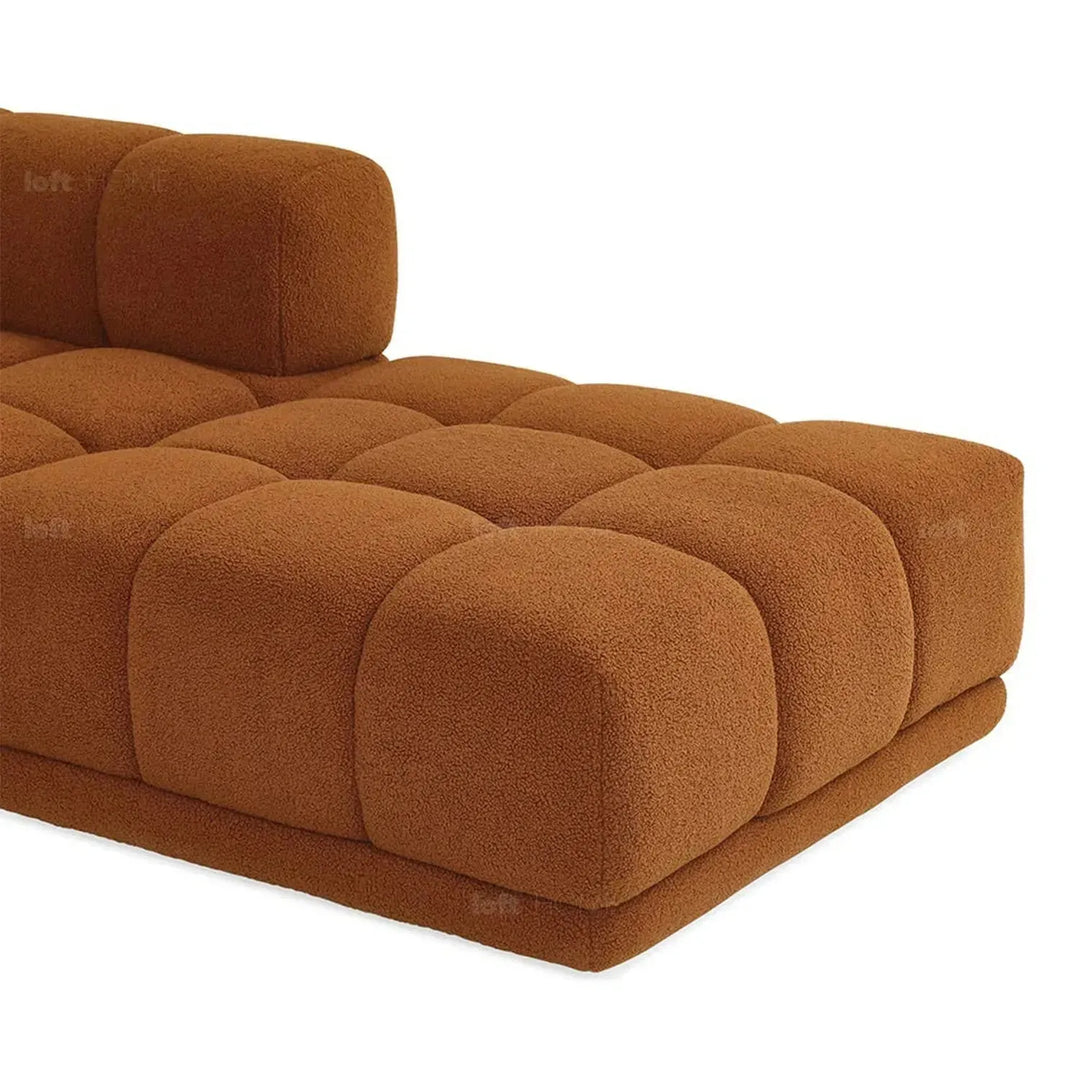 Contemporary teddy fabric modular ottoman cuboid l conceptual design.