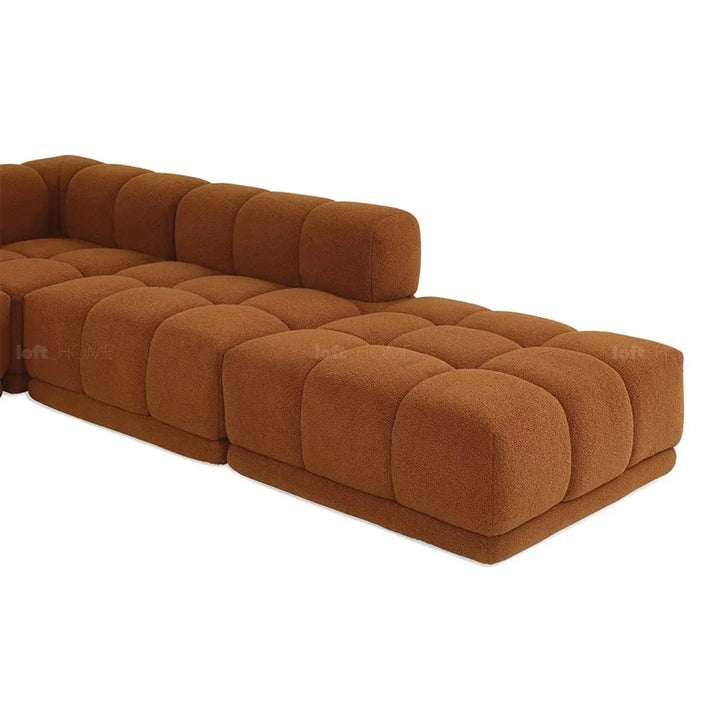 Contemporary teddy fabric modular ottoman cuboid l situational feels.