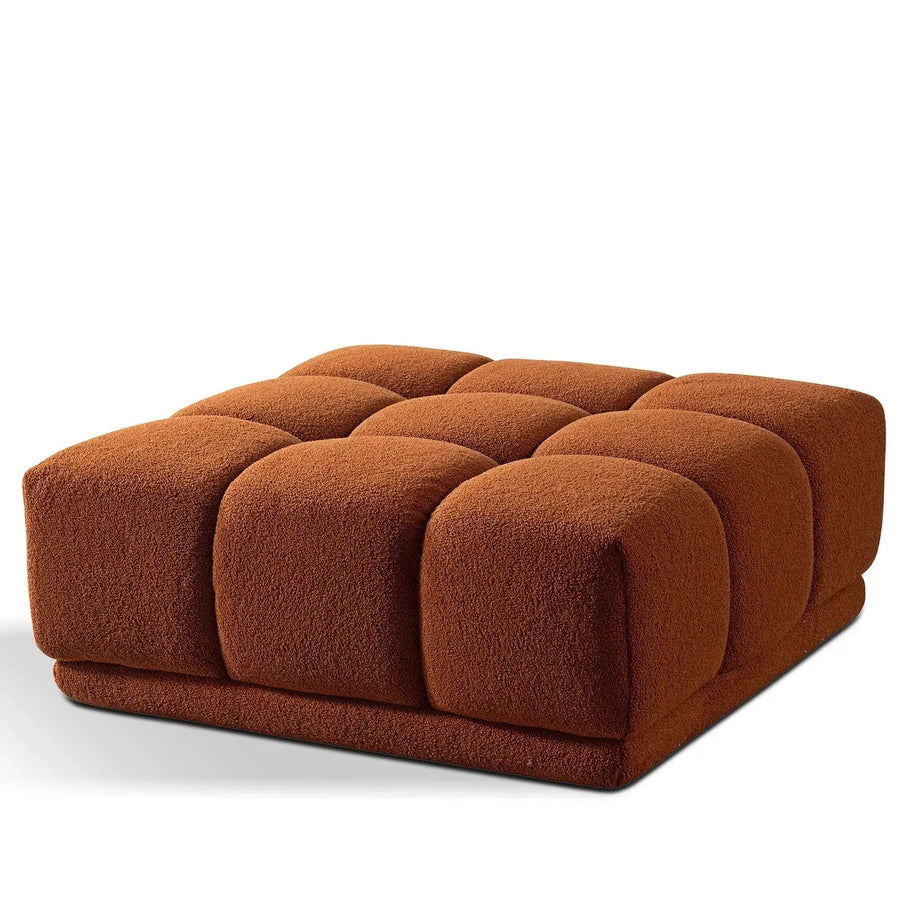 Contemporary teddy fabric modular ottoman cuboid l in white background.