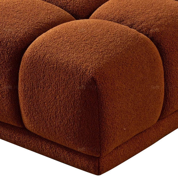 Contemporary teddy fabric modular ottoman cuboid conceptual design.