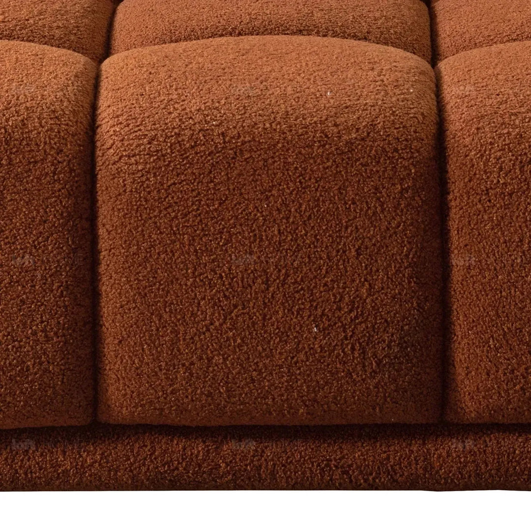 Contemporary teddy fabric modular ottoman cuboid situational feels.