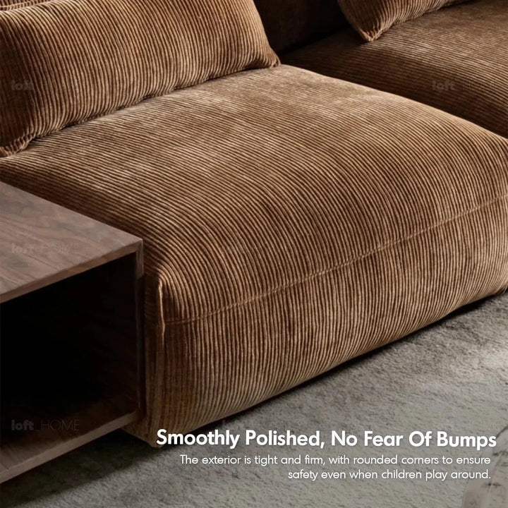 Modern corduroy velvet fabric modular ottoman opera in details.