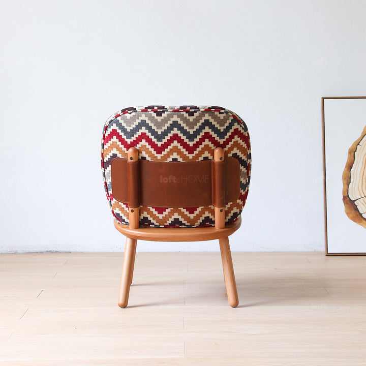 Scandinavian mixed weave fabric 1 seater sofa komachi in panoramic view.