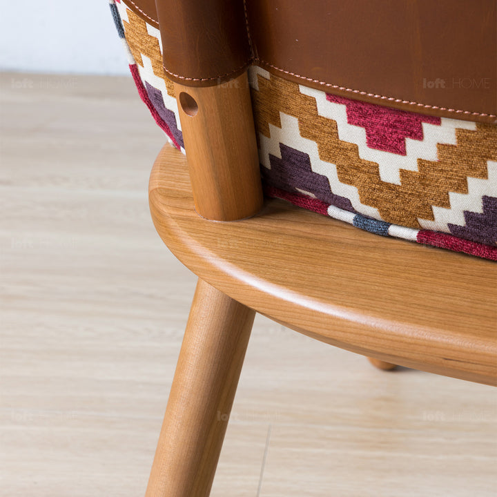 Scandinavian mixed weave fabric 1 seater sofa komachi detail 1.