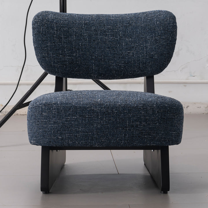 Japandi mixed weave fabric 1 seater sofa lange in still life.