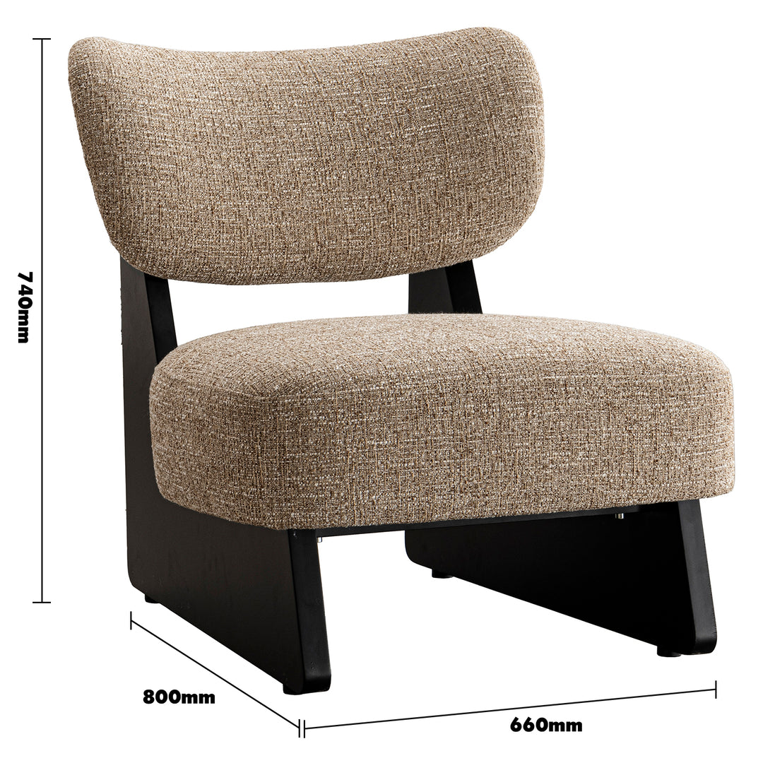 Japandi mixed weave fabric 1 seater sofa lange size charts.
