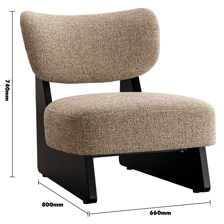 Japandi mixed weave fabric 1 seater sofa lange size charts.