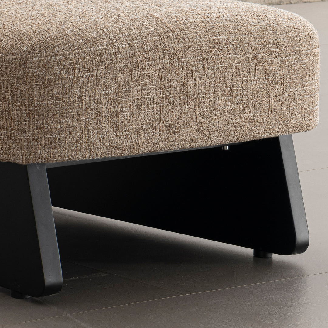 Japandi mixed weave fabric 1 seater sofa lange with context.