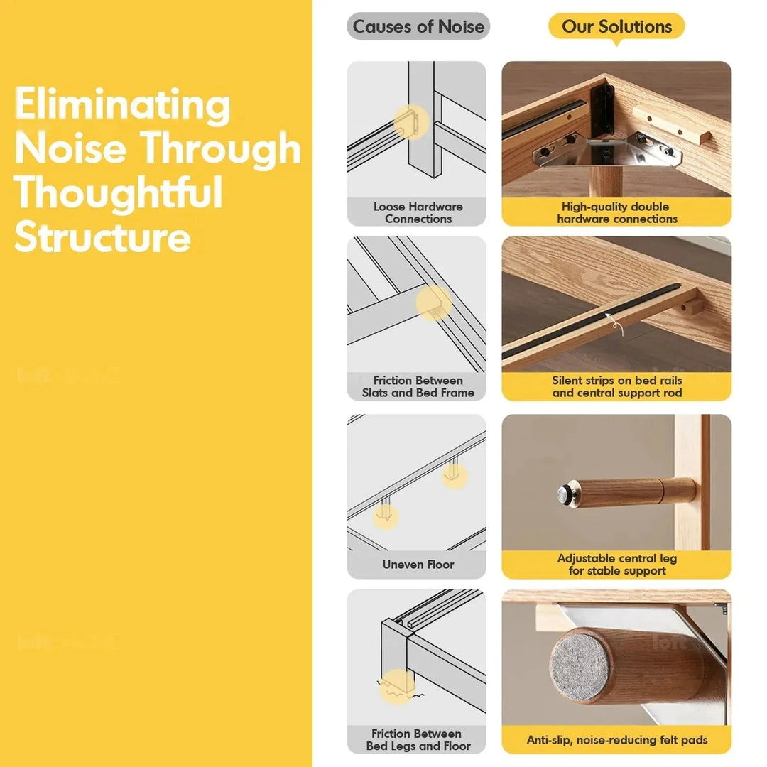 Scandinavian oak wood platform bed grimm conceptual design.