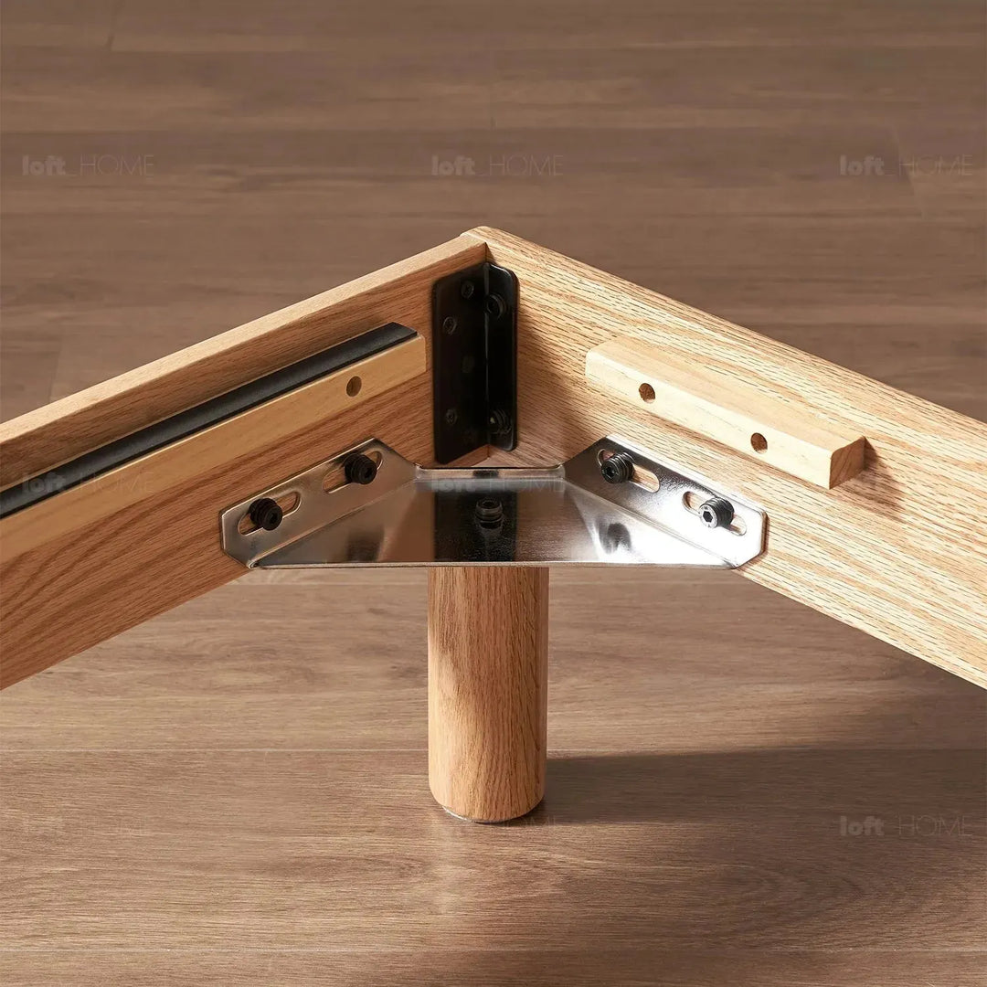 Scandinavian oak wood platform bed grimm detail 5.