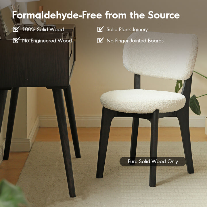 Scandinavian oak wood boucle fabric cover removable dining chair cloud situational feels.