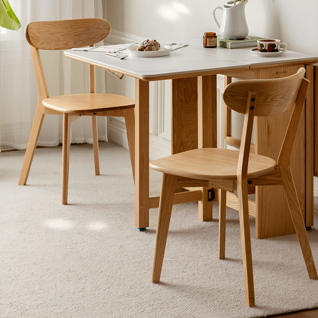 Scandinavian oak wood dining chair elm detail 6.