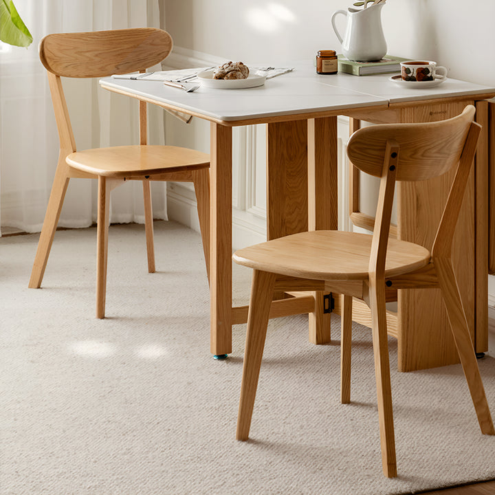 Scandinavian oak wood dining chair elm detail 6.