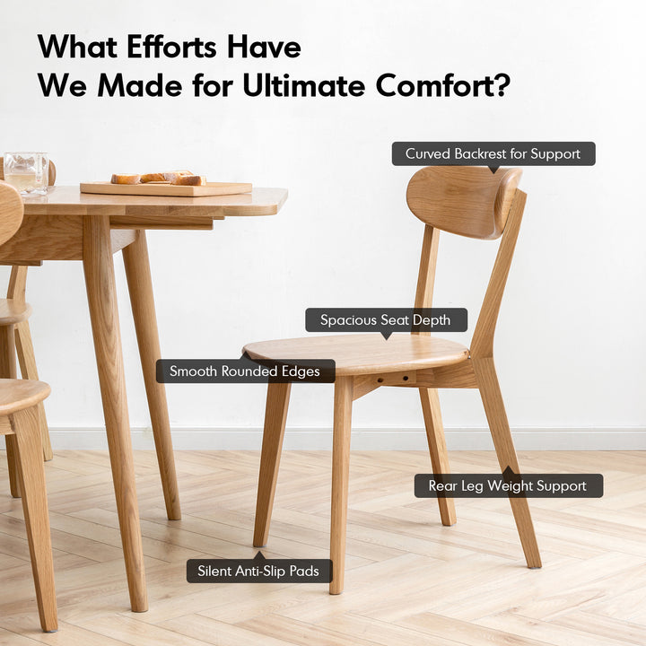 Scandinavian oak wood dining chair elm with context.