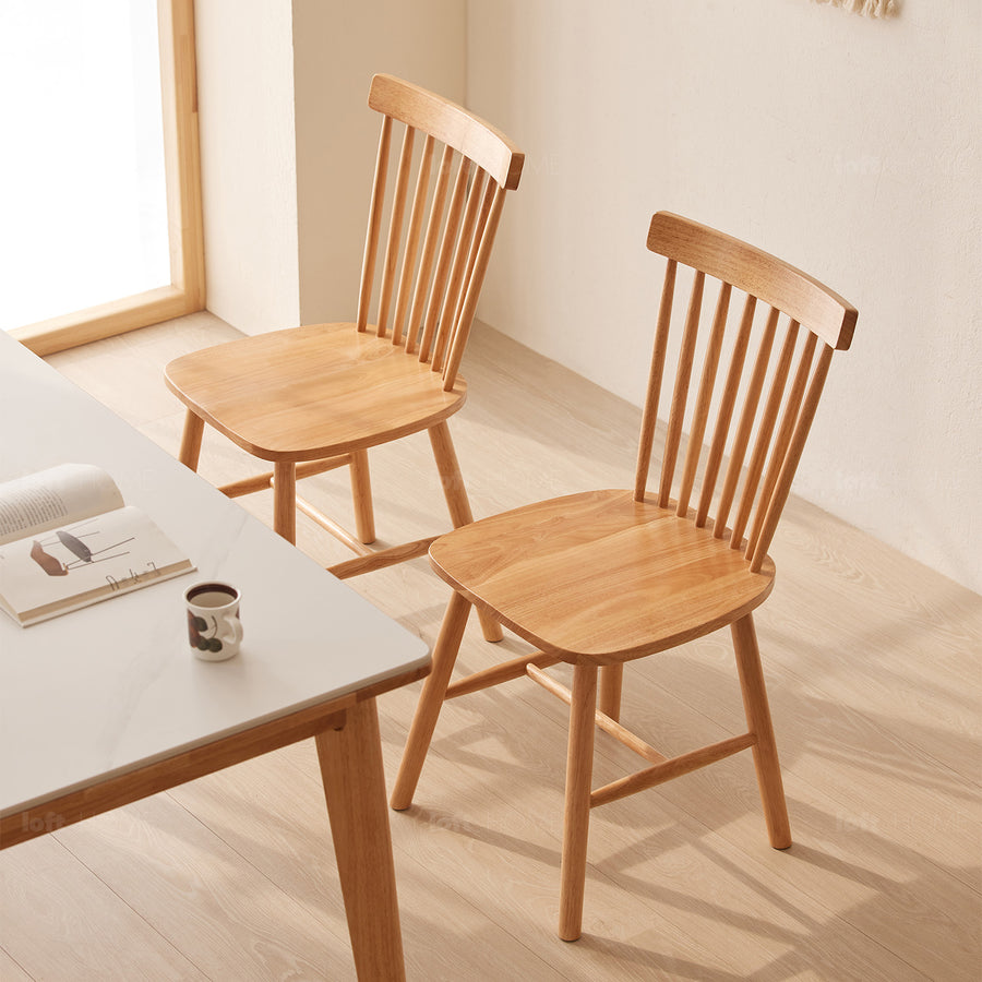 Scandinavian rubber wood dining chair windsor primary product view.