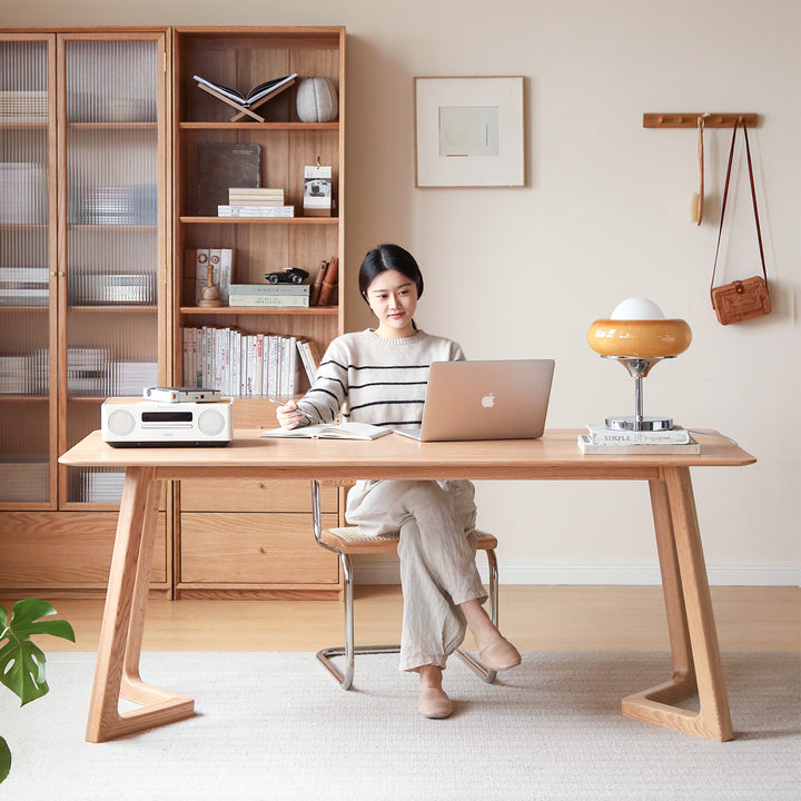 Scandinavian oak wood dining table berlin primary product view.