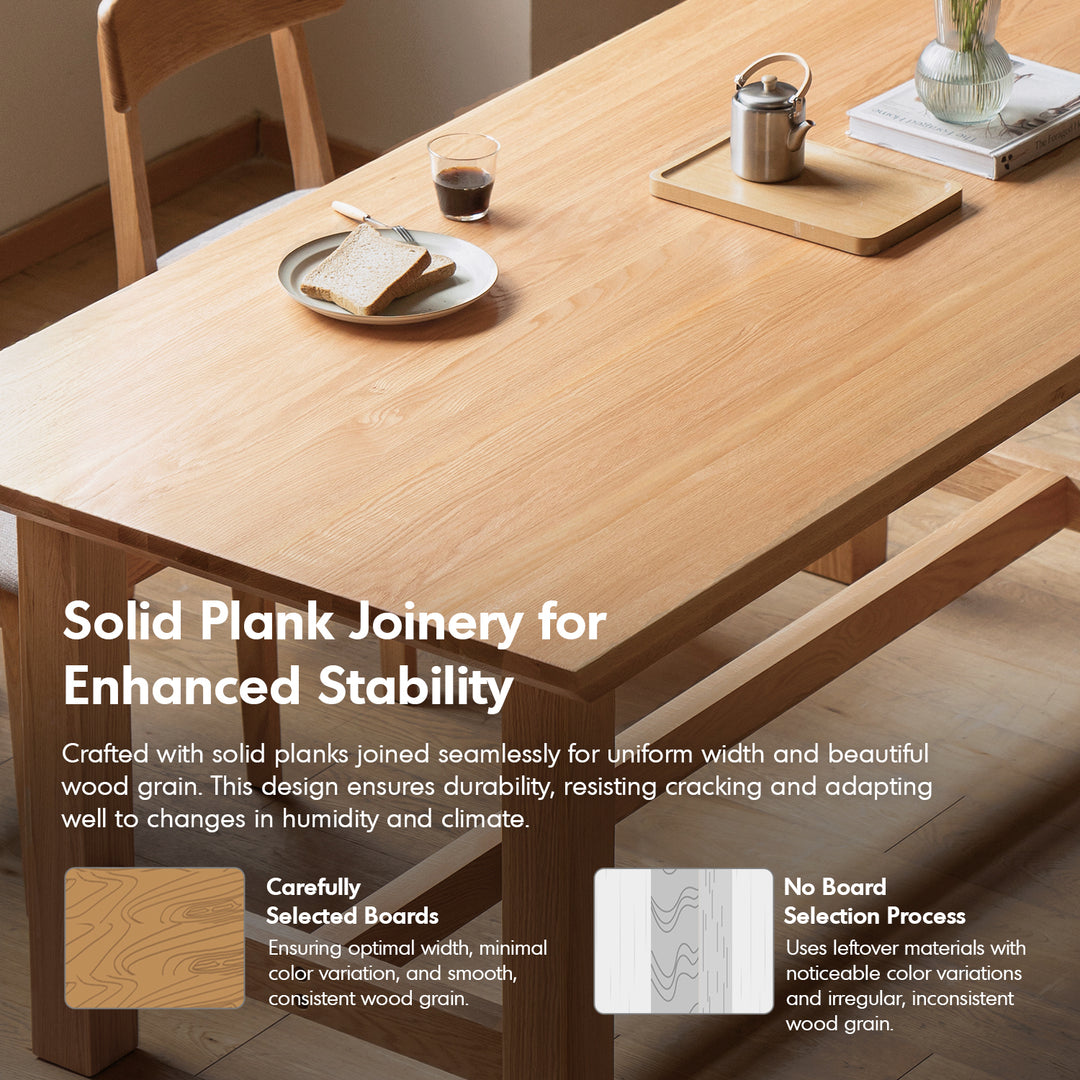 Scandinavian oak wood dining table haven environmental situation.