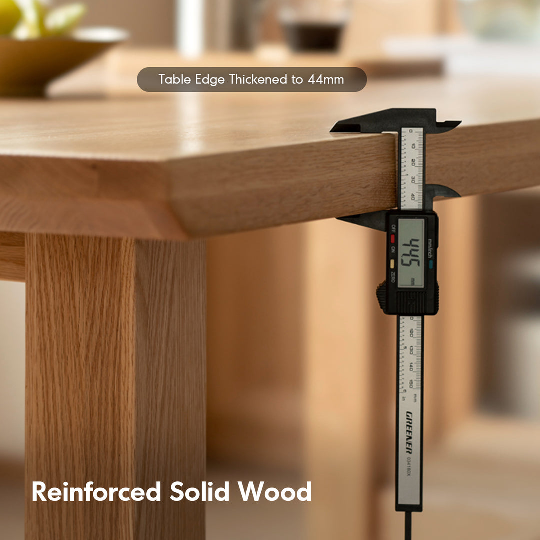 Scandinavian oak wood dining table haven situational feels.