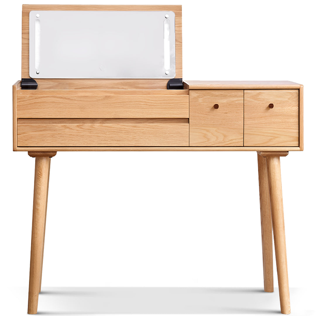Scandinavian oak wood dressing table aura detail 12.
